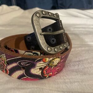 Stylish Multicolor Belt with Silver Buckle